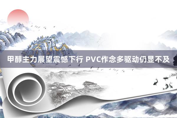 甲醇主力展望震憾下行 PVC作念多驱动仍显不及